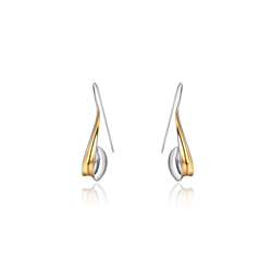 Sterling Silver Two Tone Plated Earrings