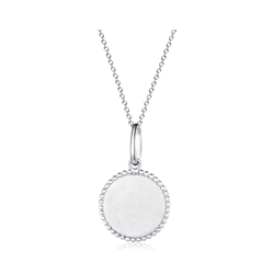 Sterling Silver Circle Sentiment Pendant + Chain - learn from yesterday, live for today, hope for tomorrow (on the front)