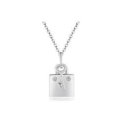 Sterling Silver Padlock Sentiment Pendant + Chain - unlock your dreams (on reverse)