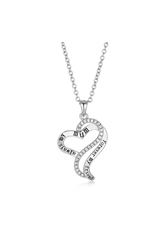 Sterling Silver Cz Sentiment Heart Pendant + Chain (always my mum, forever my friend)