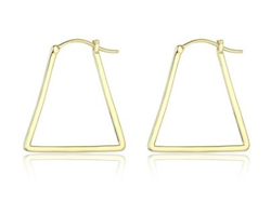 Sterling Silver Gold Plated Triangle Hoops