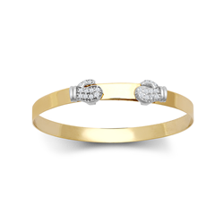 9ct Yellow Gold Cz Boxing Glove Expandable Baby Bangle