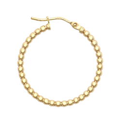 9ct YG 20mm Bead Hoop Earrings