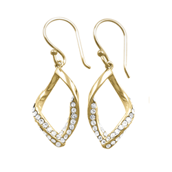 Gold Plated Silver Crystal Drop Earrings