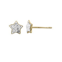 Gold Plated Silver Crystal Star Stud Earrings