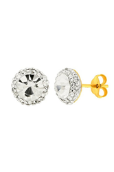 Gold Plated Silver Crystal Stud Earrings