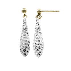 Gold Plated Silver Crystal Drop Earrings