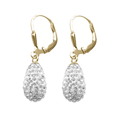 Gold Plated Silver Crystal Drop Earrings