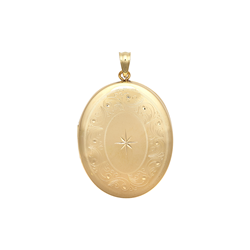 9ct 28mm Oval YG Locket