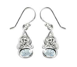 Sterling Silver CZ Celtic Earrings