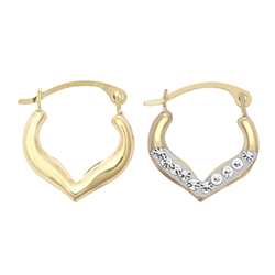 9ct YG Crystal Small Heart Earrings