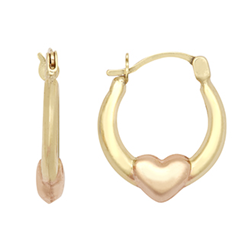 9ct Gold Two Colour Heart Creole