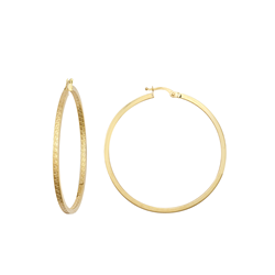 9ct YG 40mm Double Greek Key Hoop Earrings