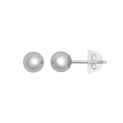 9ct White Gold 5mm Plain Ball Stud Earrings