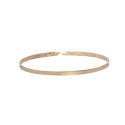 9ct YG 3mm Flat Diamond Cut Bangle