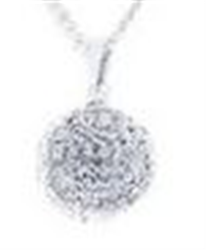 Sterling Silver 12mm White Crystal Ball Pendant with Chain