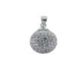 Sterling Silver 14mm White Crystal Ball Pendant with Chain