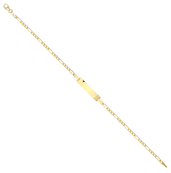 9ct YG Ladies Figaro ID Bracelet