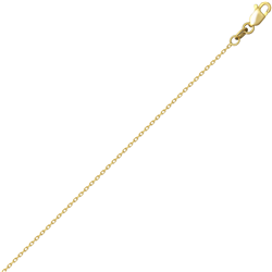 18ct YG 1mm Faceted Trace Chain 20 Inch