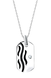 Sterling Silver Dog Tag Pendant with Chain