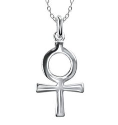 Sterling Silver Ankh Cross Pendant with Chain