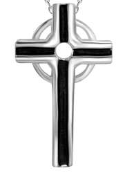 Sterling Silver Elongated Cross Pendant with Chain