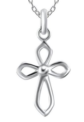 Sterling Silver Open Cross Pendant with Chain