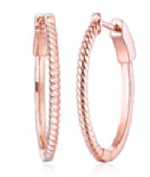 Sterling Silver Gold Plated 30mm Twist Hoop Earrings