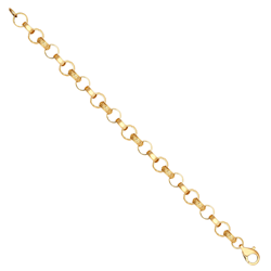 14ct Double Greek Key Link Belcher Bracelet - 8.5