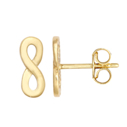 9ct YG infinity Stud Earrings