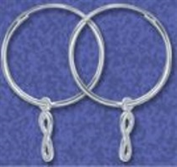 Sterling Silver Infinity 20mm Hoop Earrings