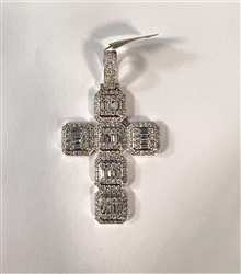 14ct WG 4.58ct Diamond Cross Pendant