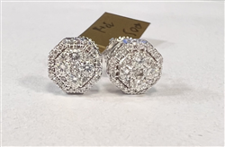 14ct WG 0.50ct Diamond Cluster Stud Earrings