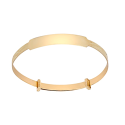 9ct YG Diamond Cut Expandable Kids ID Bangle