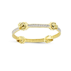 9ct YG Cz Ladies Bone Bangle