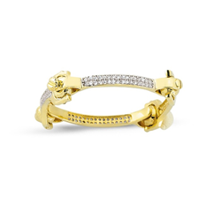 9ct YG Cz Kids Bone Bangle