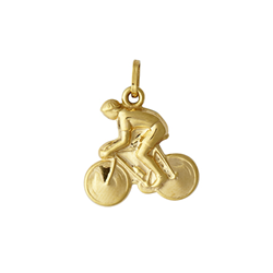 9ct Yellow Gold Cyclist Bike Hollow Charm Pendant