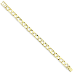 9ct YG Cobra & Plain Gents Curb Bracelet
