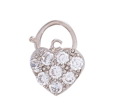 9ct WG Cz Heart Lock -  See Fd72
