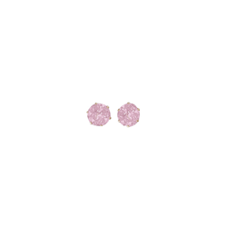 9ct Yellow Gold 10mm Pink CZ Stud Earrings