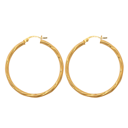 9ct Yellow Gold Twist Hoop Earrings