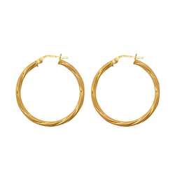 9ct Yellow Gold Twist Hoop Earrings