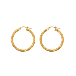 9ct Yellow Gold Twist Hoop Earrings