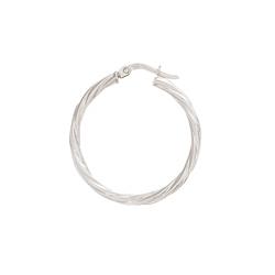 9ct White Gold Twist Hoop Earrings