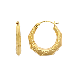 9ct YG Round Creole Earrings