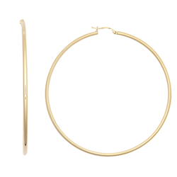 9ct YG 60mm Thin Hoop Earrings