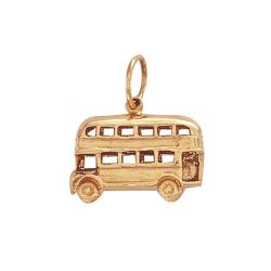 9ct Yellow Gold Double Decker Bus Pendant