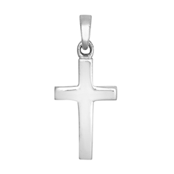 9ct WG Plain Polished Cross Pendant