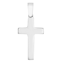 9ct WG Plain Polished Cross Pendant