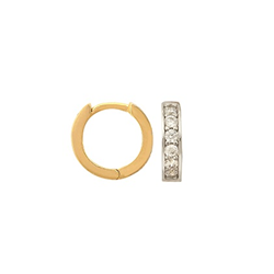 9ct Yellow Gold CZ Huggie Earrings